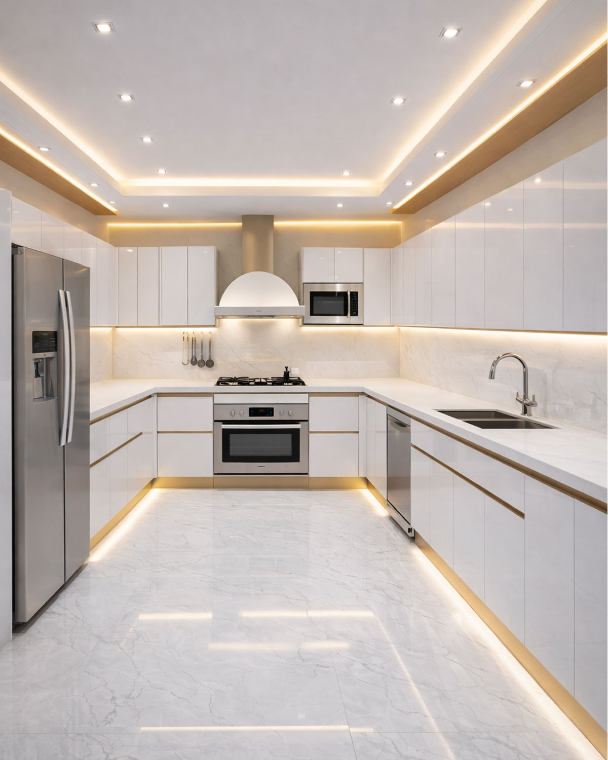Luxury stainless steel modular kitchen